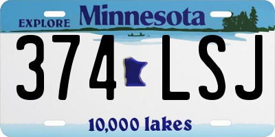MN license plate 374LSJ