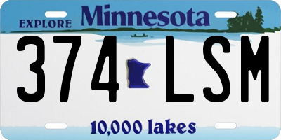 MN license plate 374LSM