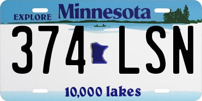 MN license plate 374LSN