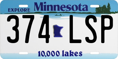 MN license plate 374LSP
