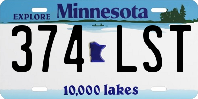 MN license plate 374LST
