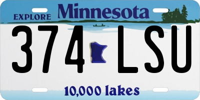 MN license plate 374LSU