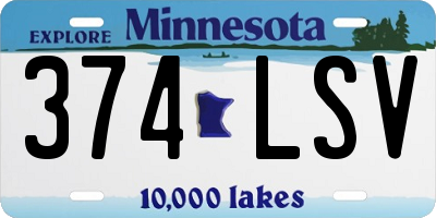 MN license plate 374LSV