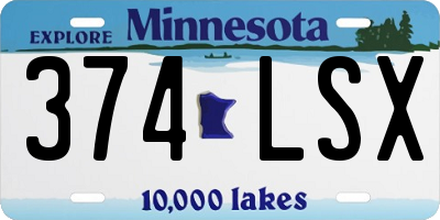 MN license plate 374LSX
