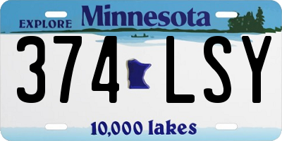 MN license plate 374LSY