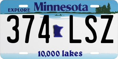 MN license plate 374LSZ
