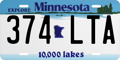 MN license plate 374LTA