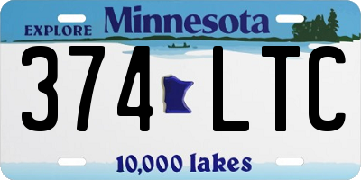 MN license plate 374LTC