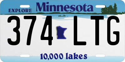 MN license plate 374LTG
