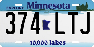 MN license plate 374LTJ