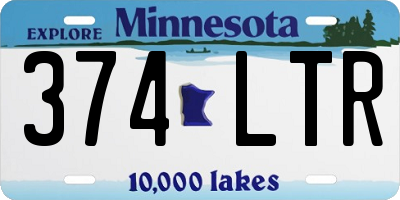MN license plate 374LTR