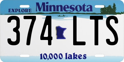 MN license plate 374LTS