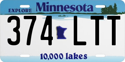 MN license plate 374LTT