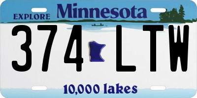 MN license plate 374LTW