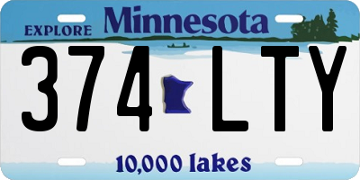 MN license plate 374LTY