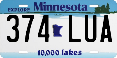 MN license plate 374LUA