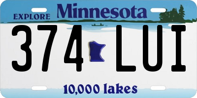 MN license plate 374LUI