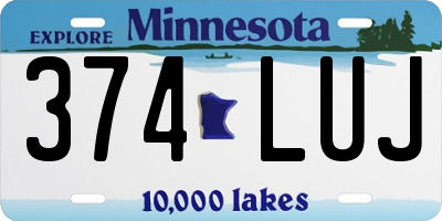 MN license plate 374LUJ