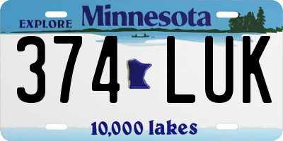 MN license plate 374LUK