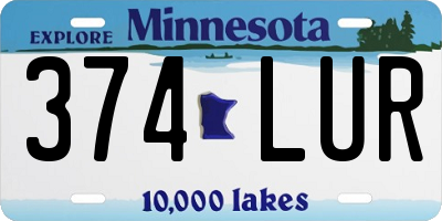 MN license plate 374LUR