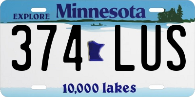 MN license plate 374LUS