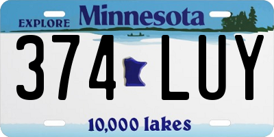MN license plate 374LUY