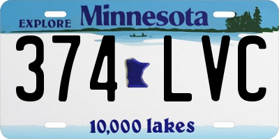 MN license plate 374LVC