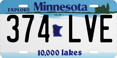 MN license plate 374LVE