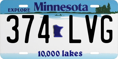 MN license plate 374LVG