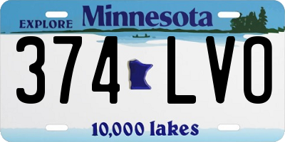 MN license plate 374LVO