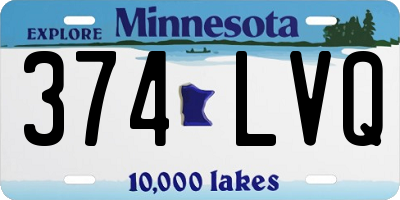 MN license plate 374LVQ