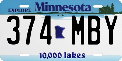 MN license plate 374MBY