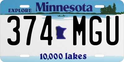 MN license plate 374MGU