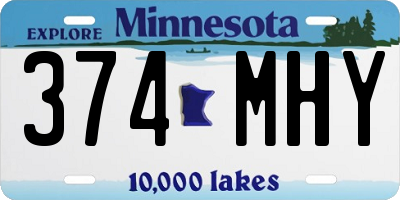 MN license plate 374MHY