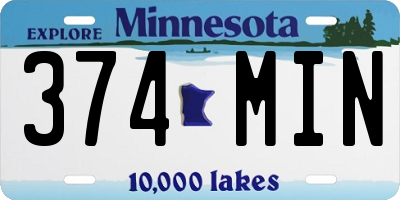 MN license plate 374MIN