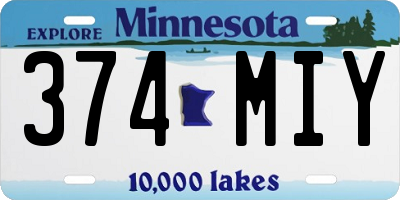 MN license plate 374MIY