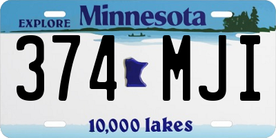MN license plate 374MJI