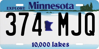 MN license plate 374MJQ