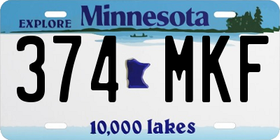 MN license plate 374MKF