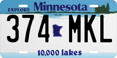 MN license plate 374MKL