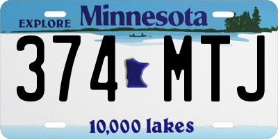 MN license plate 374MTJ