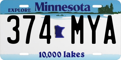 MN license plate 374MYA