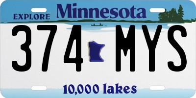 MN license plate 374MYS