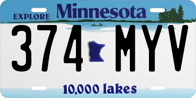 MN license plate 374MYV