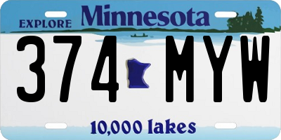 MN license plate 374MYW