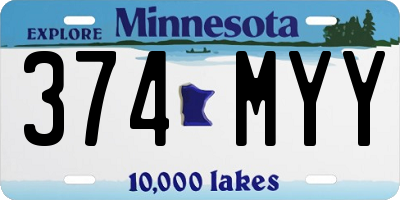 MN license plate 374MYY