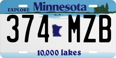 MN license plate 374MZB