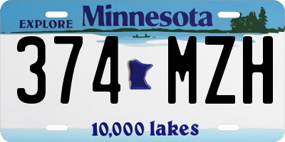 MN license plate 374MZH