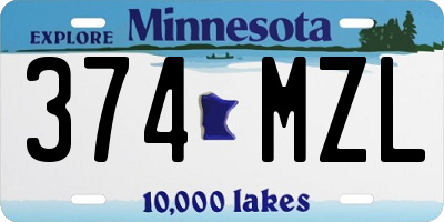 MN license plate 374MZL