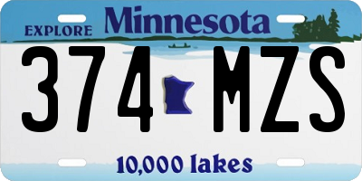 MN license plate 374MZS